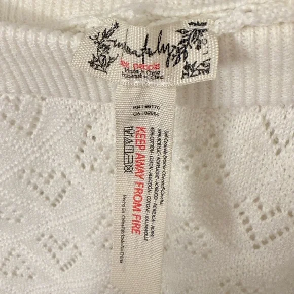 Free People Ivory Knit Ruffle Pajama Shorts - Picture 5 of 5